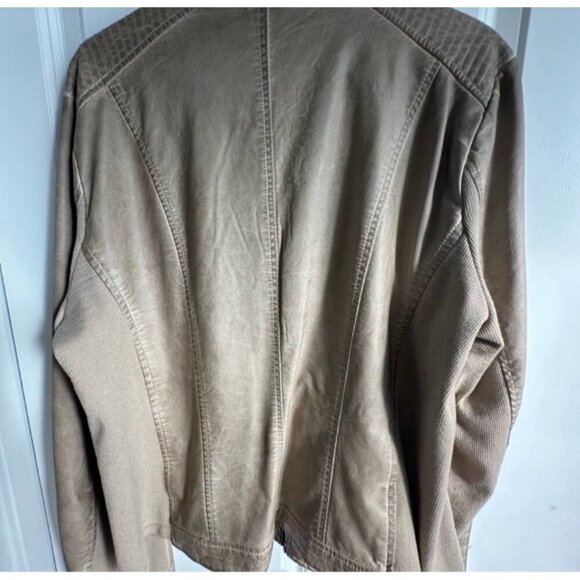 Shelby Collection Light Taupe Faux Leather Womens Jacket XX-Large With Tags - Picture 7 of 7